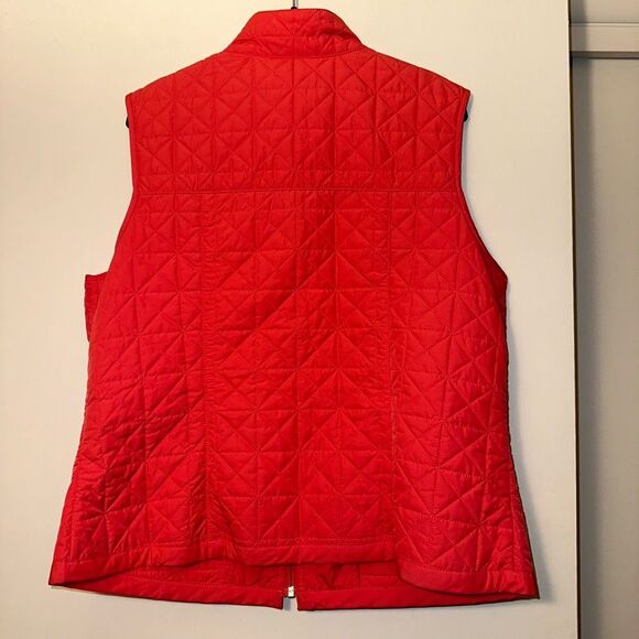 Talbots Large Lightweight Quilted Womens Zipper Vest Bright Pink Pockets EUC - Picture 4 of 7